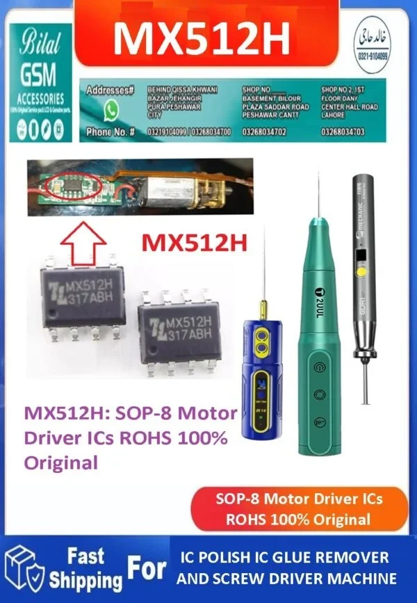 MX512H SOP-8 Motor Driver IC &ndash; Original ROHS Power IC for OCA Remover, Grinding &amp; Polishing Machines
